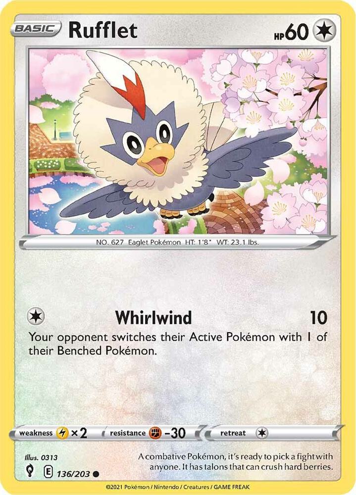 Rufflet (136/203) [SWSH07 Evolving Skies]