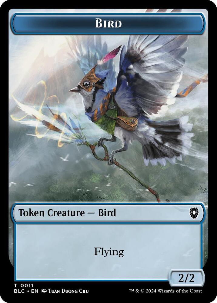 Bird (0011) // Fish Double-Sided Token (11 // 7) [Bloomburrow Commander]