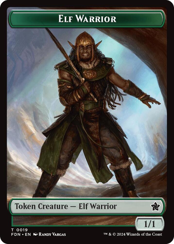 Elf Warrior // Cat (001) Doubled-Sided Token (19 // 1) [Foundations]